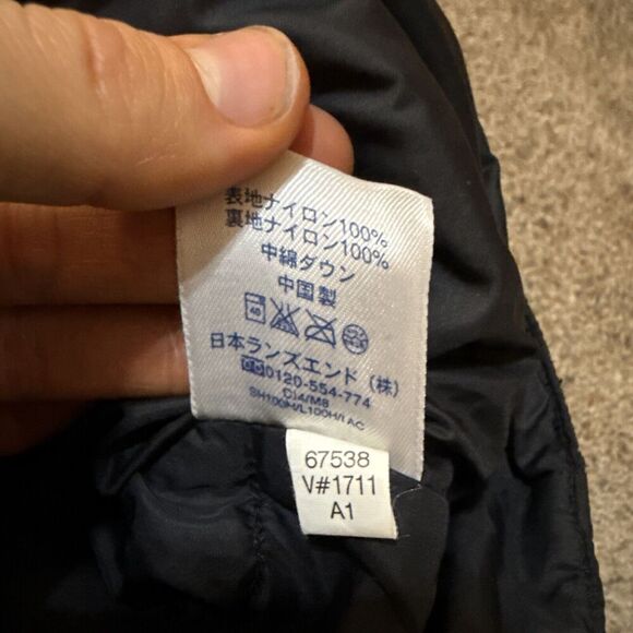 Lands End Puffer Vest Womens Medium 10-12 Black Down Filled Snap Sleeveless - Picture 10 of 11